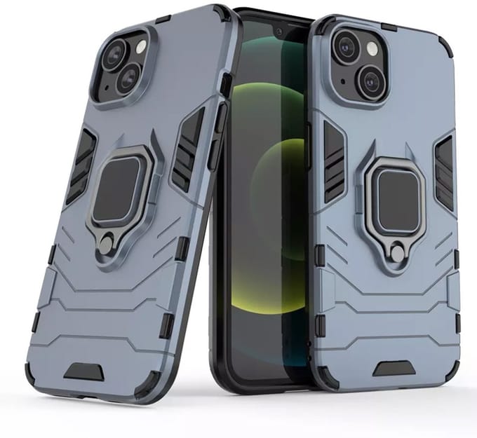 Hybride Ring Case Hoesje geschikt voor iPhone 13 Mini - blauw