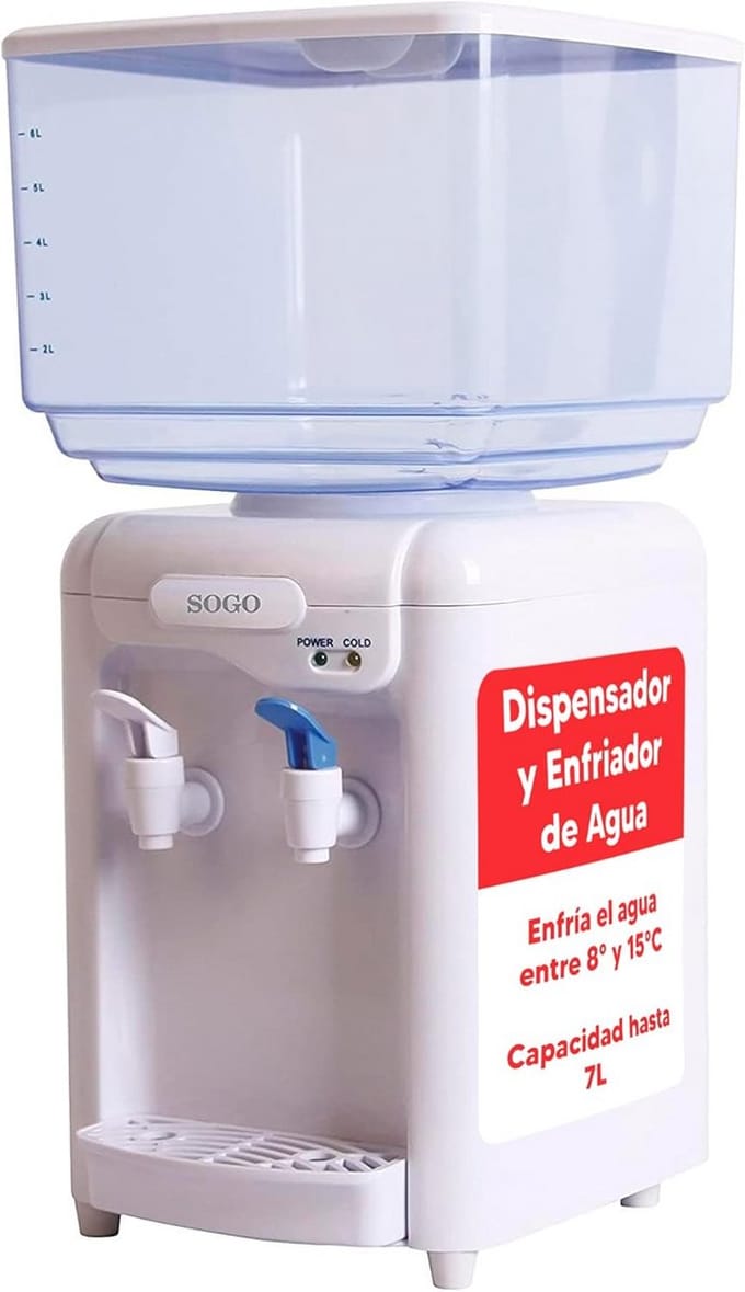 Koudwaterdispenser met 7 Liter Reservoir - Waterkoeler met 2 Taps