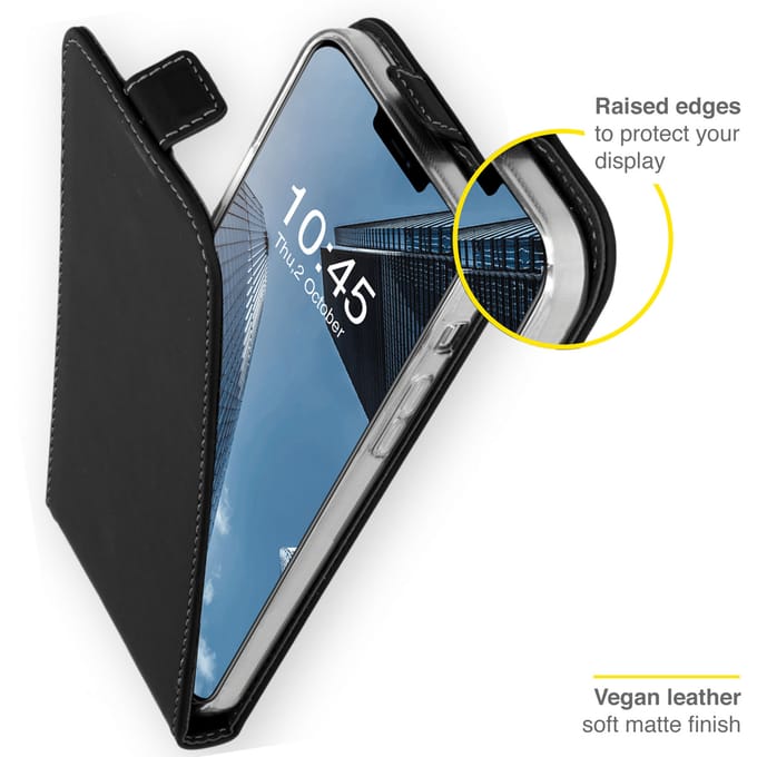 Accezz Hoesje - Geschikt voor Apple iPhone 13 Pro - Flipcase - Zwart