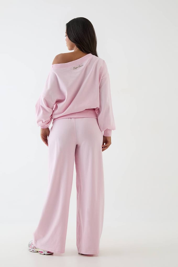 Dames Dsgn Studio Lichtgewicht Mid-rise Jogger Met Omvouwbare Tailleband | Roze | Maat: Large