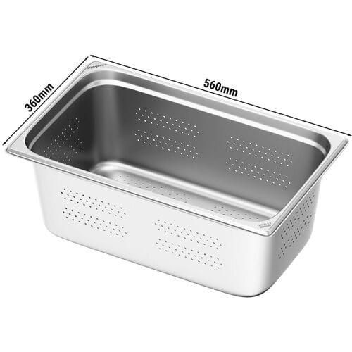 GGM Gastro (6 stuks) RVS GN-bak GN 1/1 - geperforeerd - hoogte: 200mm zilver