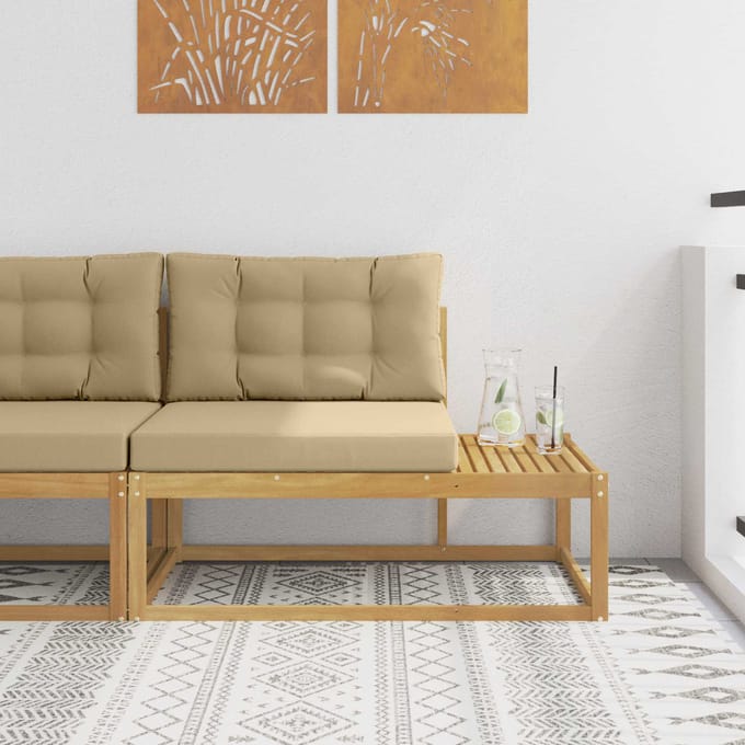 vidaXL - Buiten - eindsofa - met - kussen - Wit - 115 - x - 83 - x - 73 - cm - Polyester