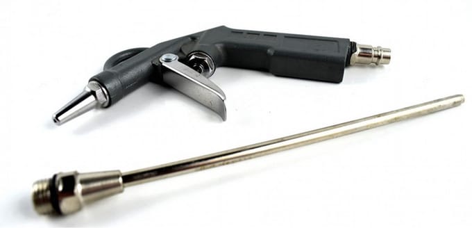 Blaaspistool aluminium met korte en lange blaasmond