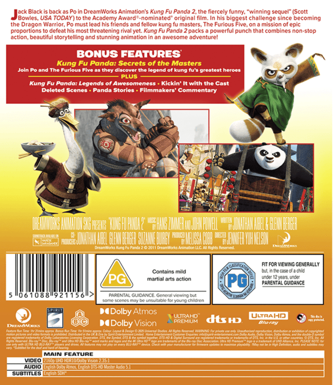 Kung Fu Panda 2 [Blu-Ray 4K]