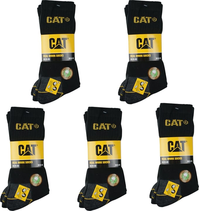 CAT Werksokken Heren Zwart - 15 paar - Maat  41-45