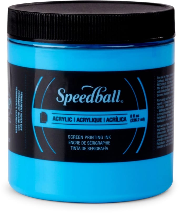 Acrylic ink fluo blue screen printing - Speedball