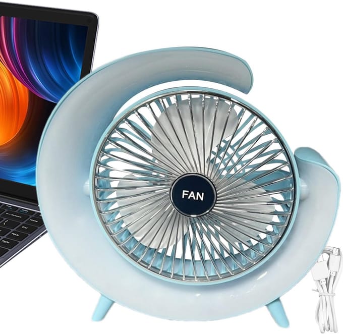 VHV - Bureauventilator - usb bureauventilator - USB oplaadbaar, stil - voor kantoor, slaapkamer, thuiswerken