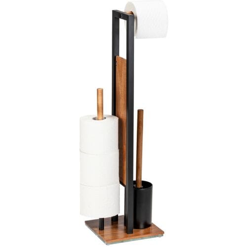 WENKO Toiletrolhouder met toiletborstel Rivalta Acacia