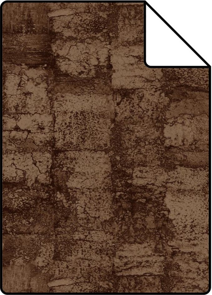 Proefstaal Origin Wallcoverings behang met structuur glanzend koper bruin - 26,5 x 21 cm - 347358-S