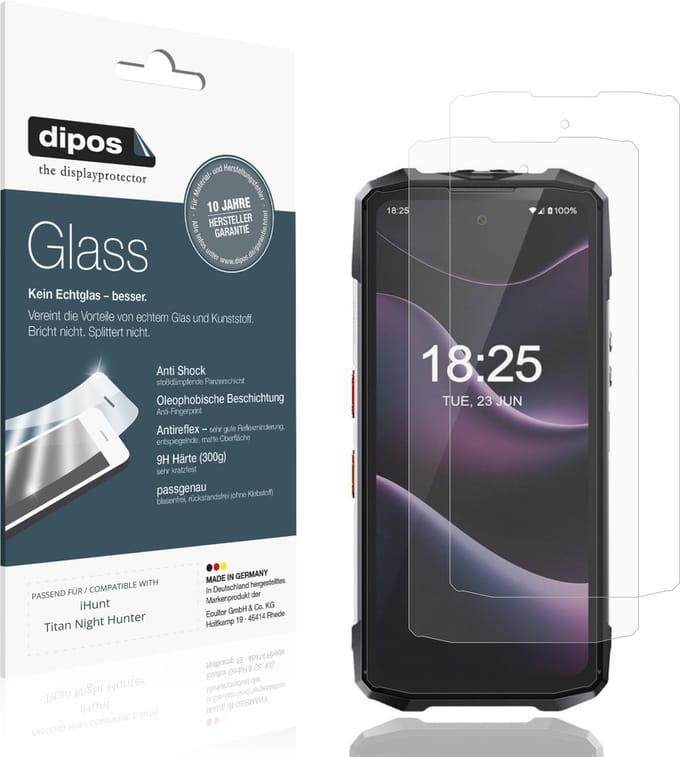 dipos – 2x Matte Pantserfolie geschikt voor iHunt Titan Night Hunter | 9H Screenprotector