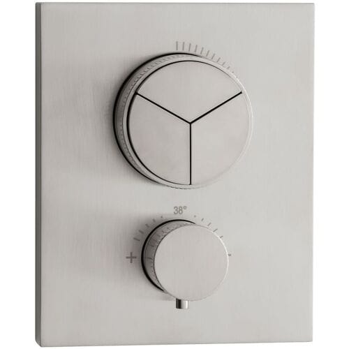 Herzbach DESIGN IX concealed thermostat PUSH square for 3 consumers, 17.803055.2.09