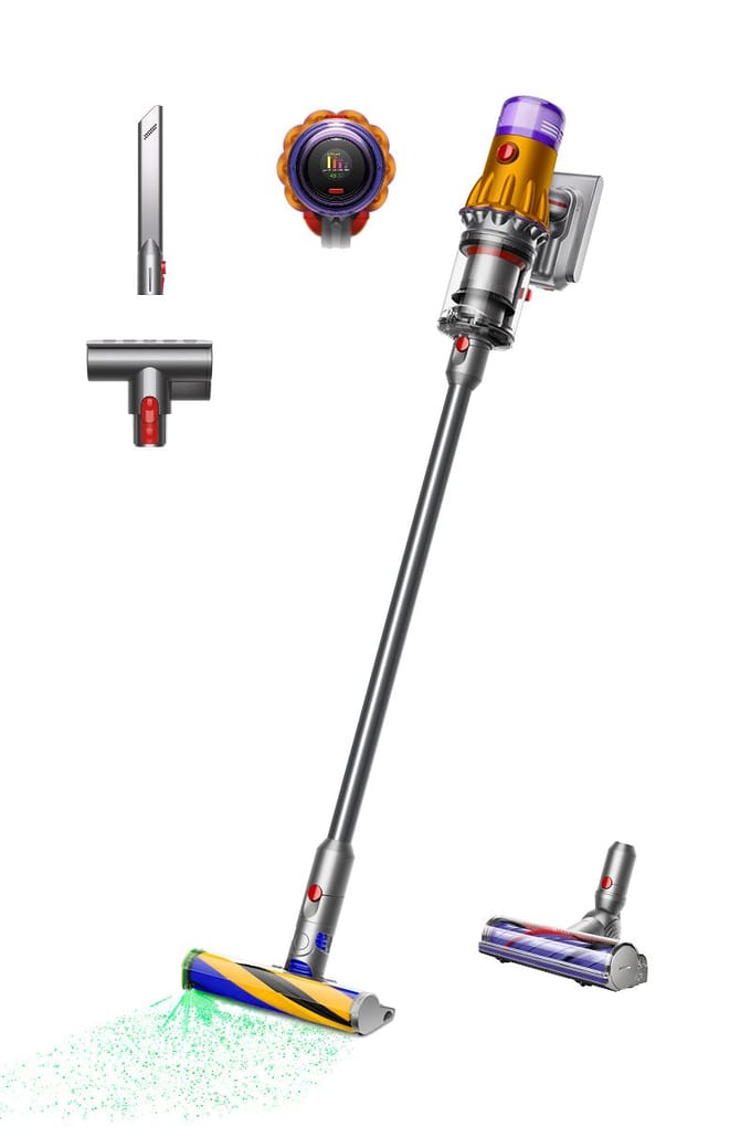 Dyson V12 Detect Slim Absolute - Steelstofzuiger - Nikkel/Geel - 150 Air Watts - Lichtgewicht