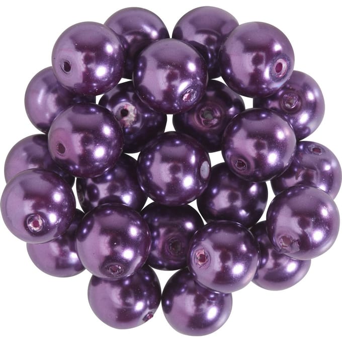 Glazen waskralen, Ø 8mm, 25st., goudgeel (lichtoranje) - Paars