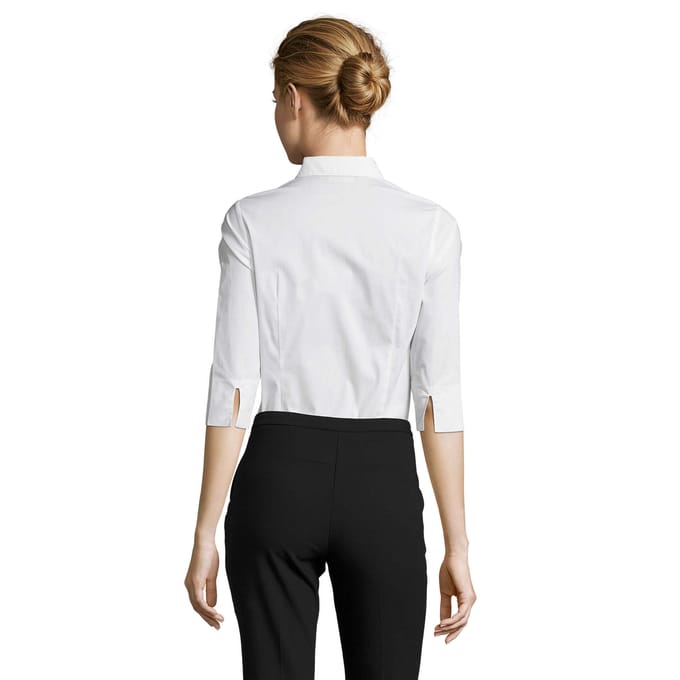 SOLS Dames/Dames Stretch 3/4 Mouwen Blouse (Wit)