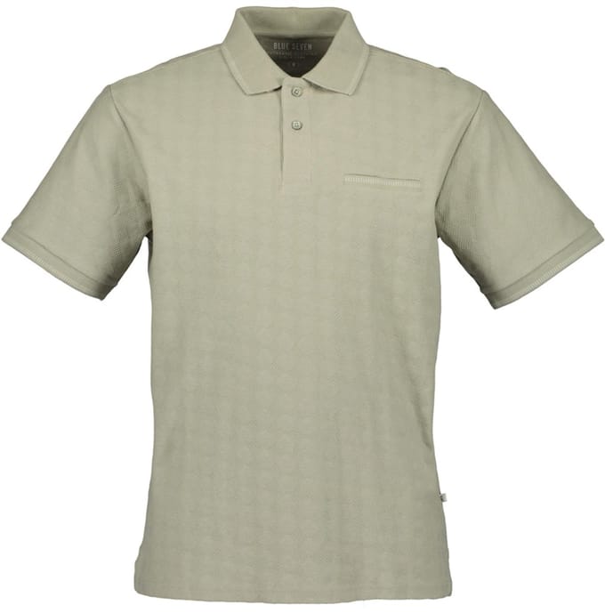 Blue Seven - Polo 321182 groen uni KM borstzak - maat M