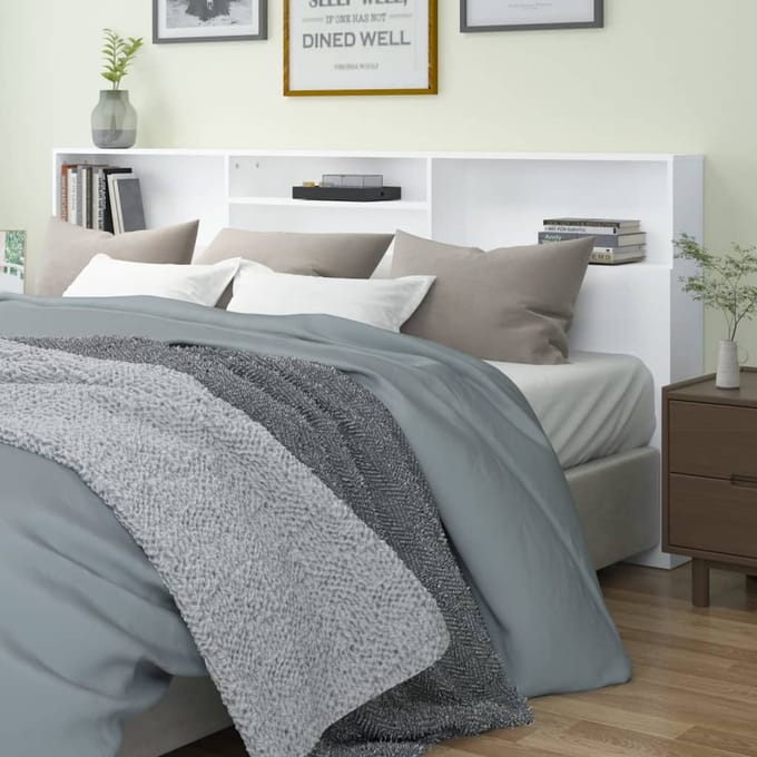 vidaXL - Hoofdbordkast - 220x19x101,5 - cm - wit
