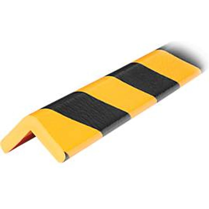 Hoekbeschermprofiel type H, 1 m/stuk, geel/zwart
