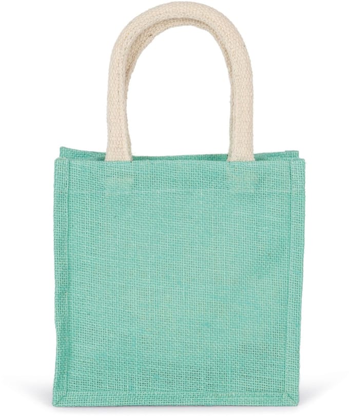 Kimood Shopper van jutecanvas - klein model KI0272 - Ice Mint - One size