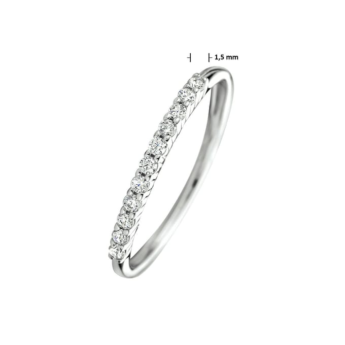 Zilver Gerhodineerde Aanschuifring zirkonia 1333867 17.75 mm (56)
