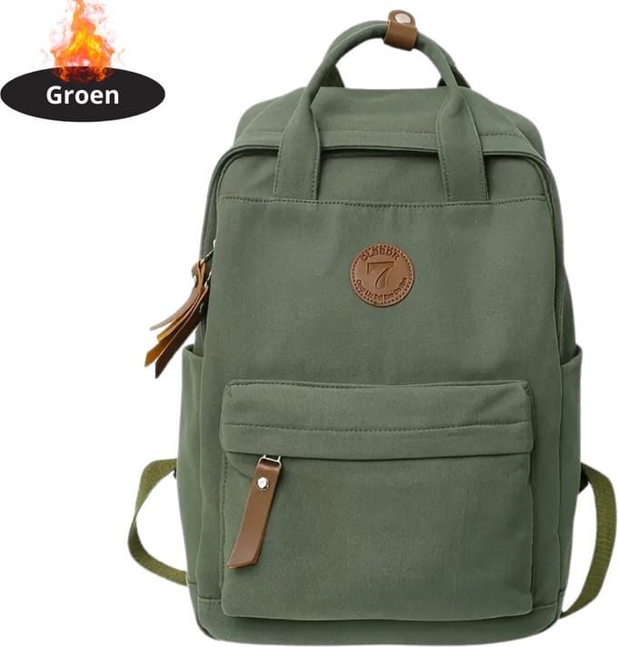 Nivard Rugzak - Dames - Heren - Meisje - Jongens - Backpack - Schooltas - Laptoptas - Groen