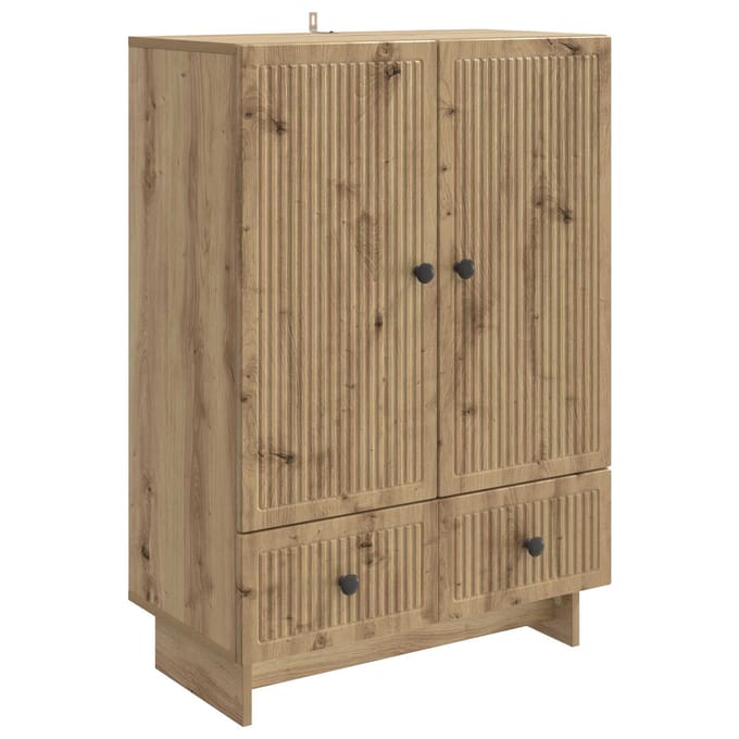 vidaXL - Dressoir - Artisan - Eik - 66 - x - 34,5 - x - 95 - cm - Geconstrueerd - hout