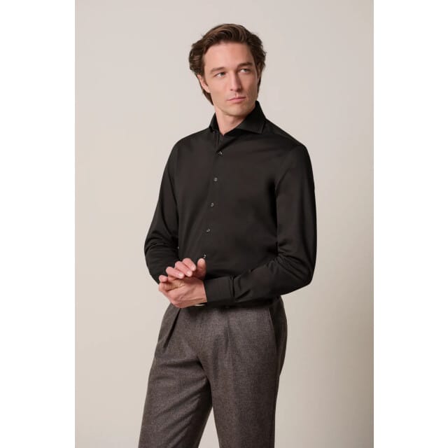 Profuomo Profuomo Overhemd Japanse Knitted Dark Brown  41