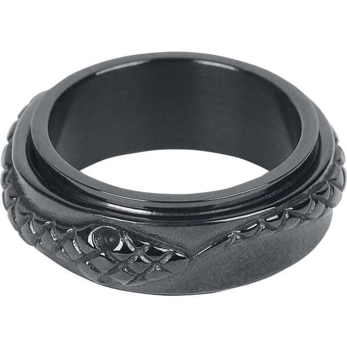 etNox Black Snake Unisex Ring - zwart - 62