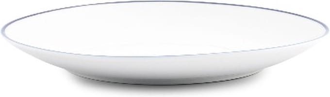 BonBistro Plat bord 20,5cm coupe blue rim Basic White (Set van 6)
