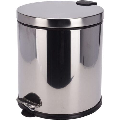 Excellent Houseware Excellent Pedalafvalemmer - 20 Liter, Zwart en Zilver