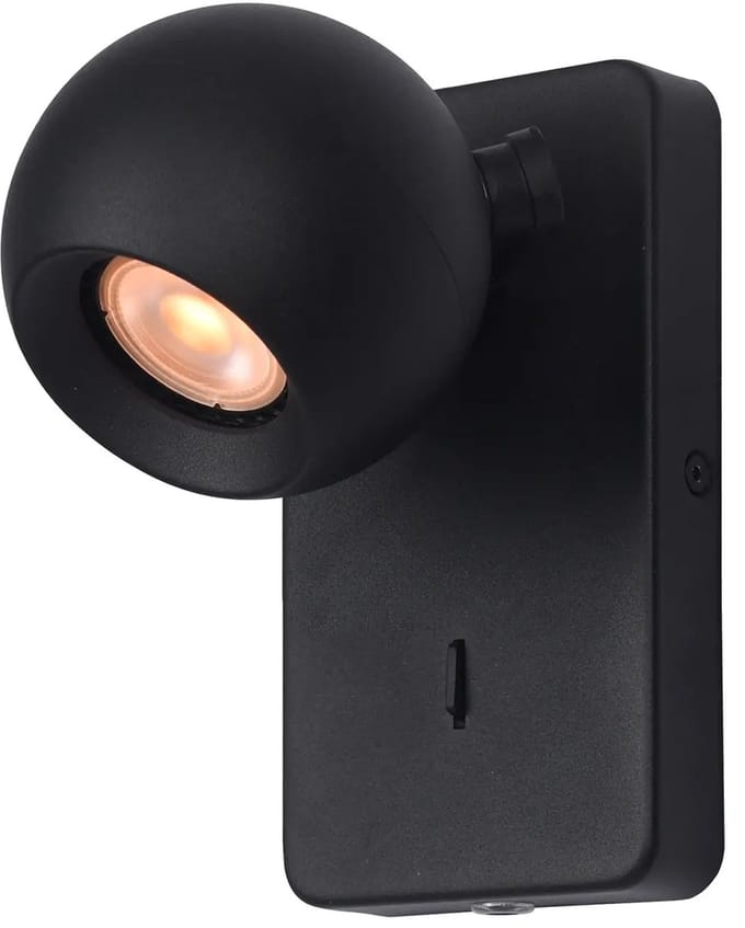 Artdelight - Wandlamp Bolero 1 lichts zwart