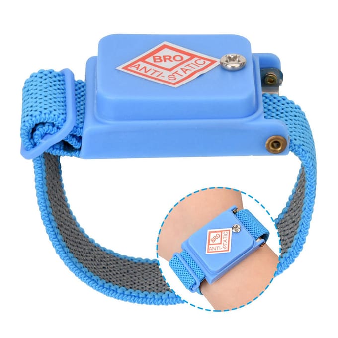 Bracelet antistatique sans fil, câble de décharge électrostatique ESD, dragonne blue