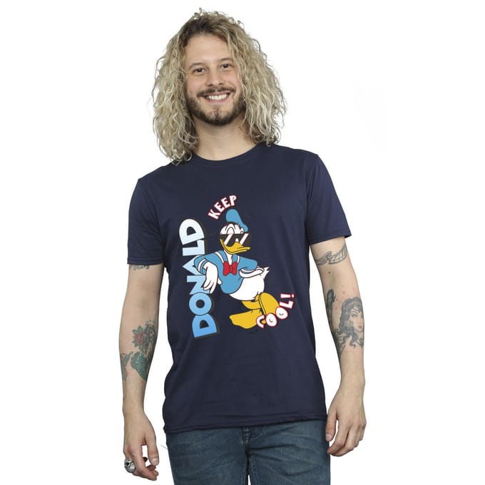 Disney Heren Donald Duck Cool T-Shirt (Marineblauw)