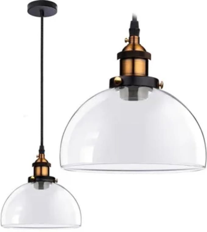TooLight Moderne hanglamp - geometrisch design - transparant glas - 25 x 28 cm
