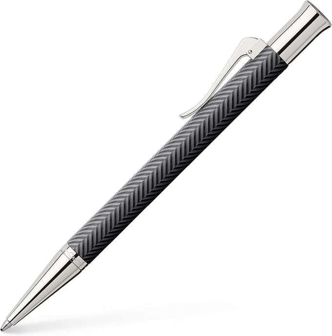Luxe Rollerball Pen met Guilloche Cisele Patroon, Antraciet