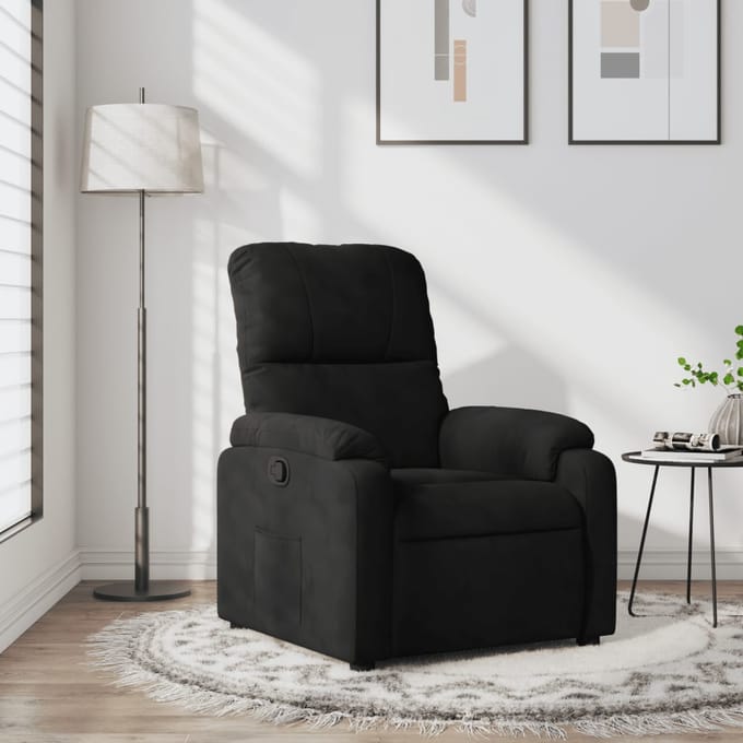 vidaXL - Fauteuil - verstelbaar - microvezelstof - zwart