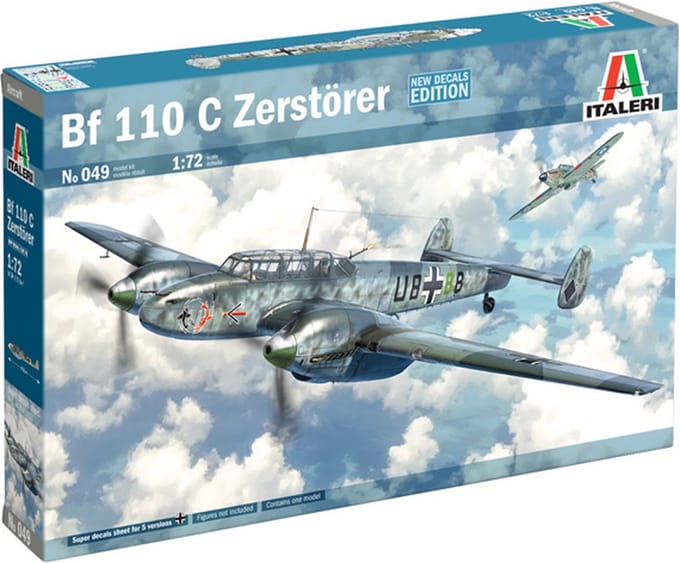 Italeri Modelbouwpakket Militaire voertuigen - 0049 Messerschmitt Bf-110 C3/C4 Zerstörer Plastic - 1:72 - Modelbouw