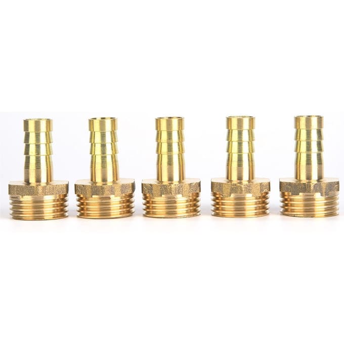 5 stuks Messing Tuitkoppeling Mannelijke Draad Waterleidingkoppeling Slangkoppeling G12 naar 10mm