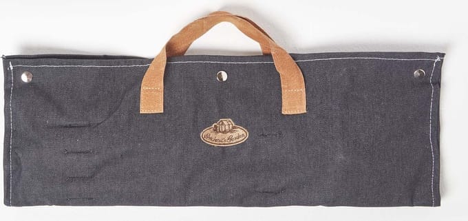 Homescapes Grill-Besteck in Denim-Etui