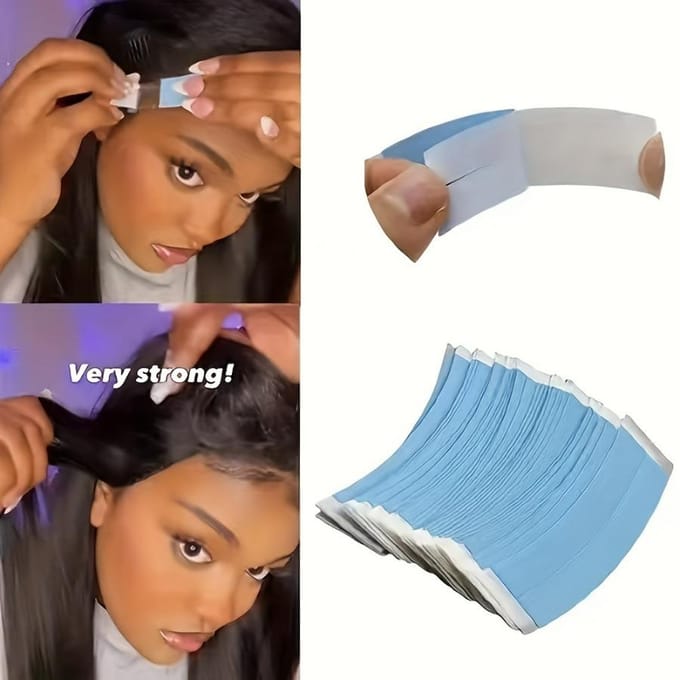 36 stuks/lot Super Sterke Blauwe Haartape Waterdicht Dubbelzijdig Klevend Haarsysteem Supertape Voor Kantpruik blauw
