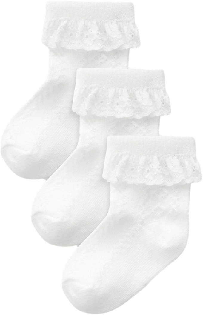 Next - Meisjes - Verpakking van 3 paar babysokken met kant - Wit