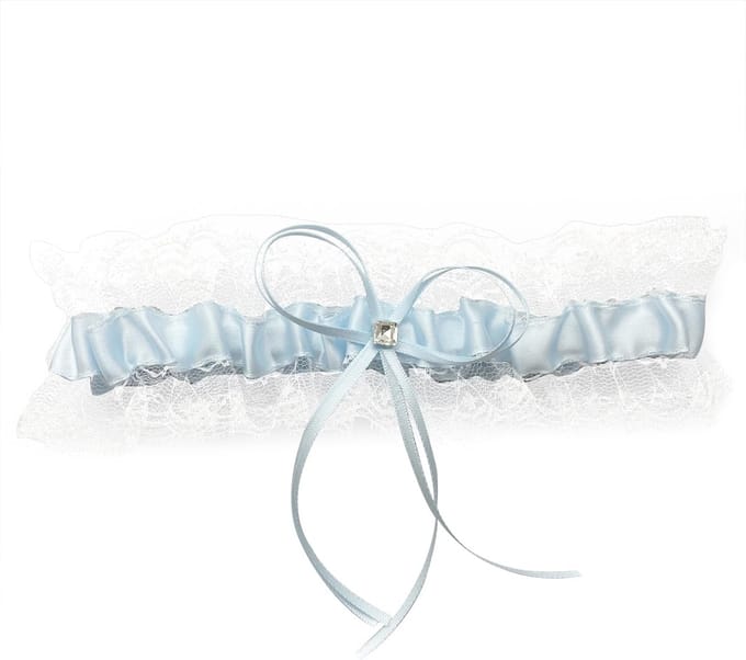 Bruiloft Kousenband - Bruidsaccessoire - Speciaal moment - Elastisch en comfortabel - One size - Wit en blauw