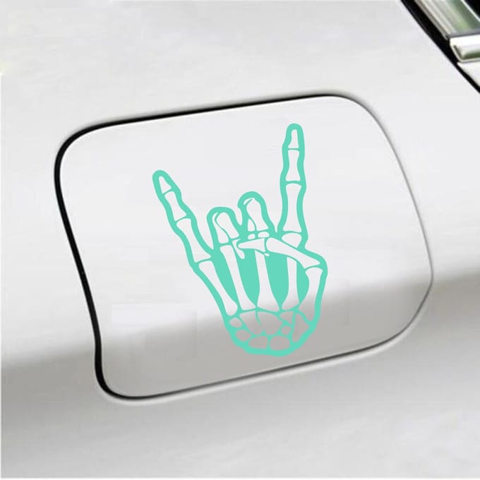Bumpersticker - Rock N Roll Skelet - 10 X 14,4 - Mint