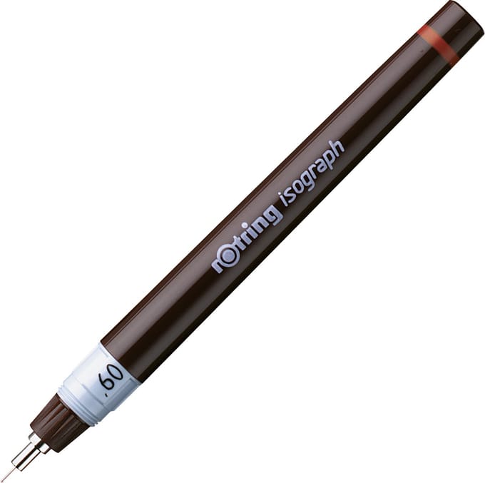 rOtring Isograph technische tekenpen | 0,60 mm | Navulbare fineliner