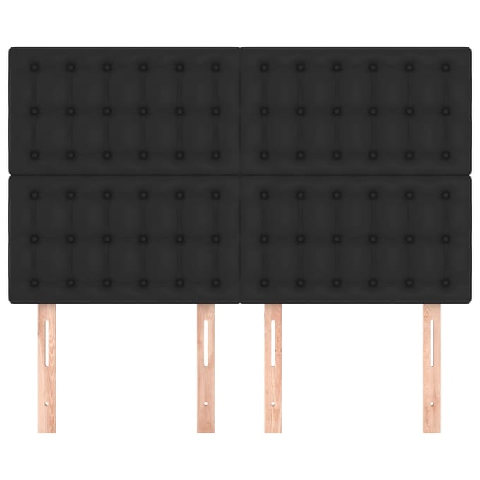 vidaXL - Hoofdbord - zwart - 144x5x118/128 - cm - kunstleer