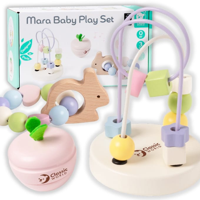 Classic World Houten Baby Speelset Mara, 3dlg.