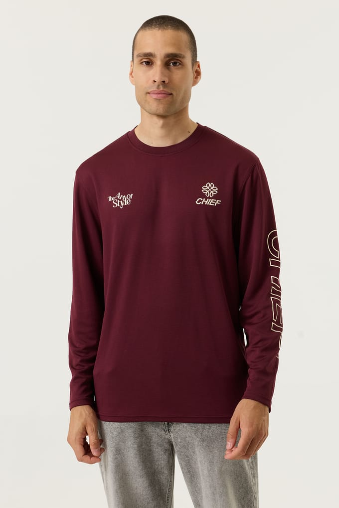 Chief longsleeve bordeauxrood