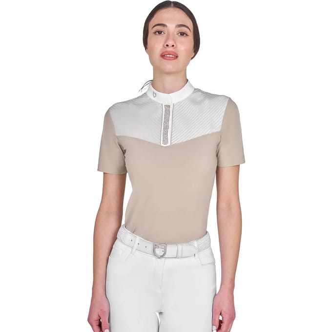 Polo met discrete en elegante strass voor dames Equestro