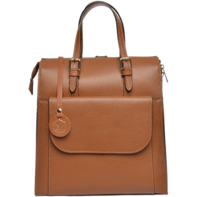 Luisa Vannini Brown Rundleer Tas