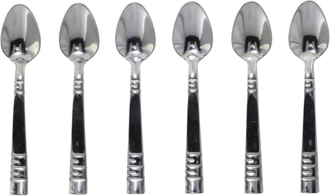 Gerimport Koffielepels/theelepels - 6x - RVS - 12 cm