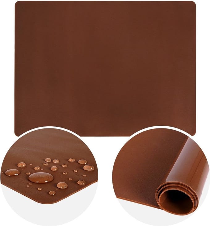 Deegmat Silicone Bruin SILLINIE 40x30 cm - Bakmat - Ovenmat - Koken - Bakken - Bakplaat